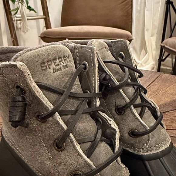 Sperry Black & Gray Saltwater Topsider Waterproof Rain Ankle Boot - Picture 3 of 9